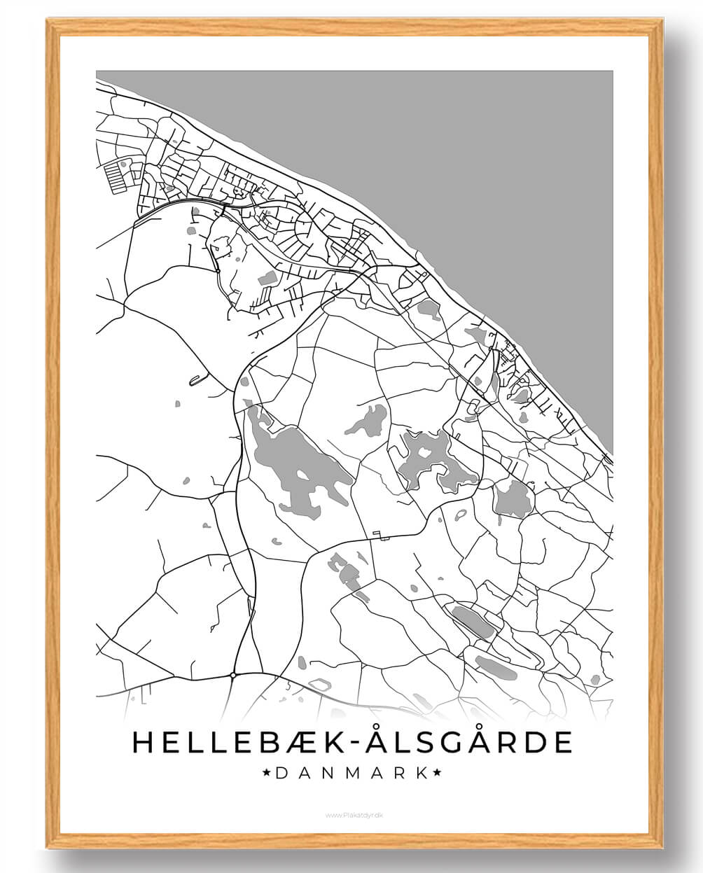 Hvid Hellebæk Ålsgårde Plakat - Plakatdyr.dk Plakater