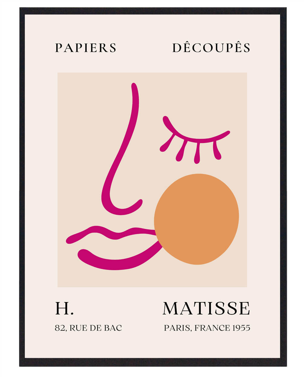 Pink Henri Matisse Face - Plakatdyr.dk Plakater
