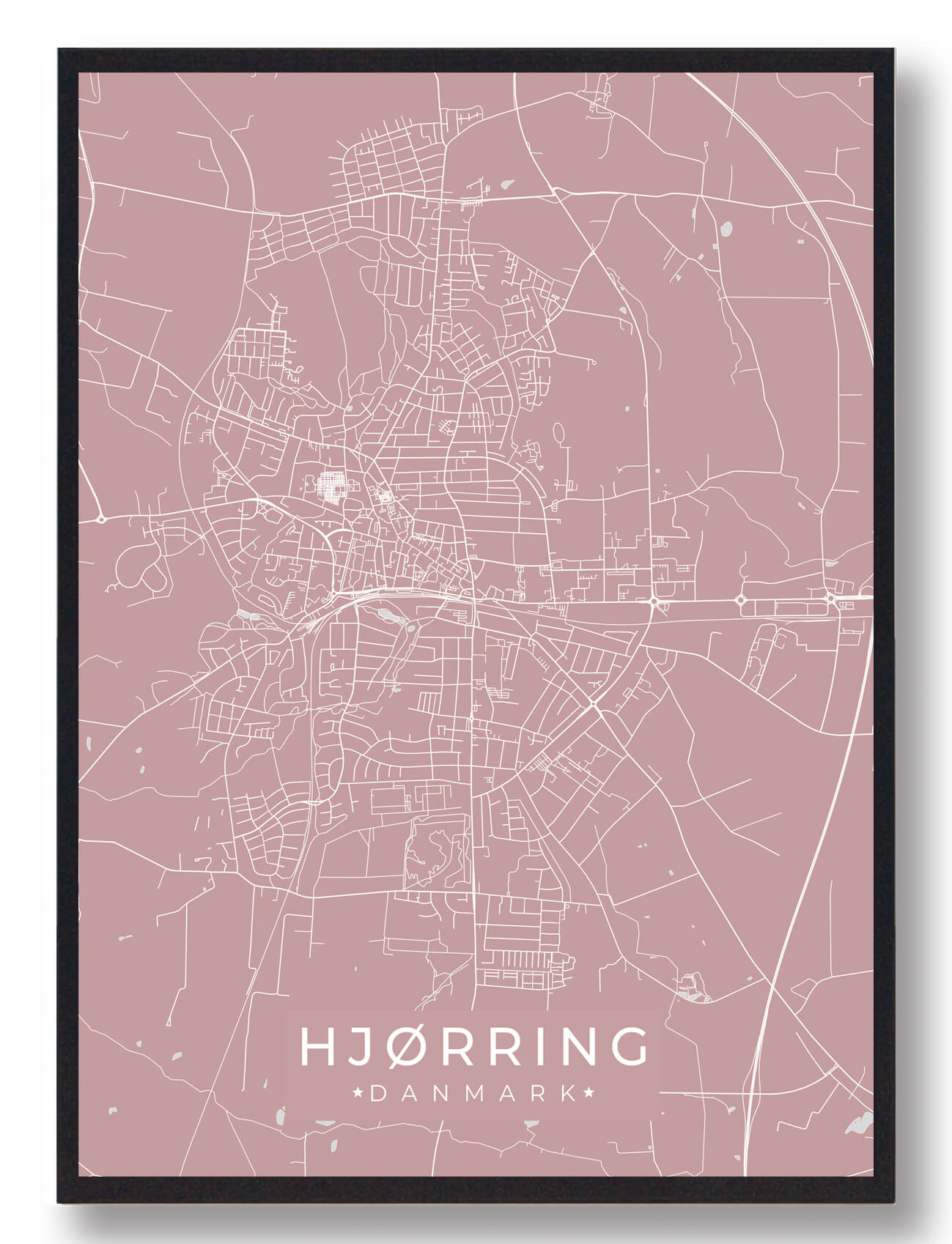 Rosa Hjørring Plakat - Plakatdyr.dk Plakater