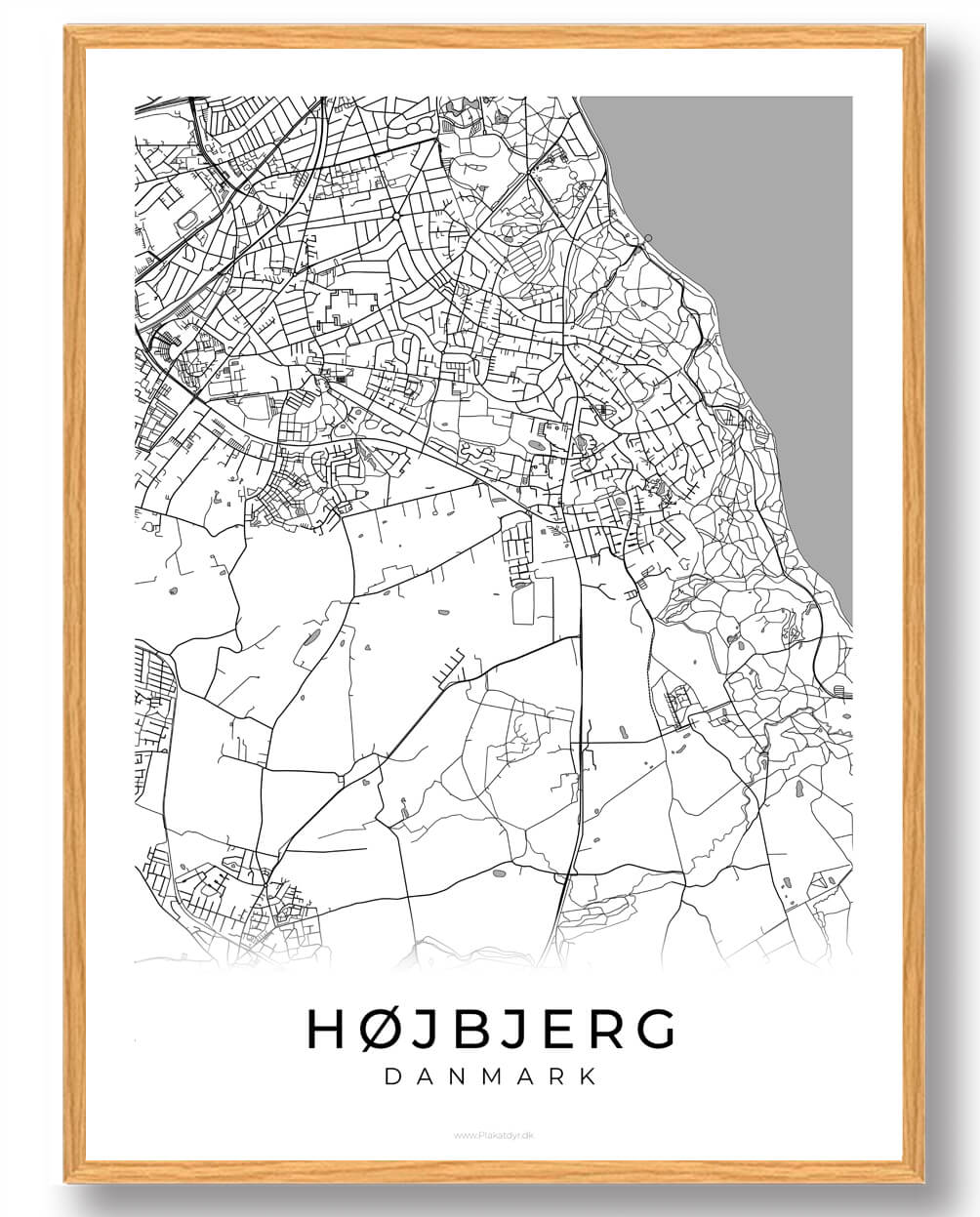 Hvid Højbjerg Plakat - Plakatdyr.dk Plakater