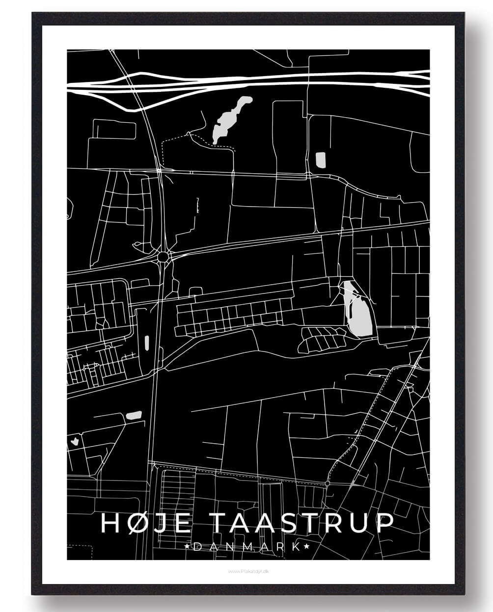Sort Høje Taastrup Plakat - Plakatdyr.dk Plakater