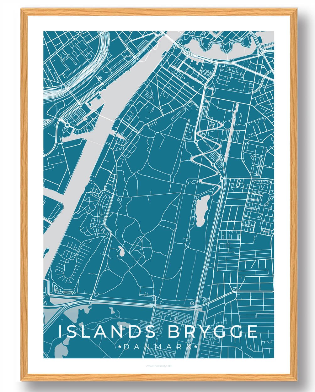 Blå Islands Brygge Plakat - Plakatdyr.dk Plakater