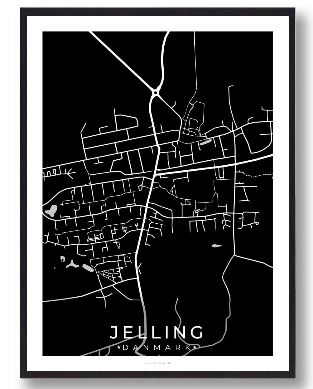 Sort Jelling Plakat - Plakatdyr.dk Plakater