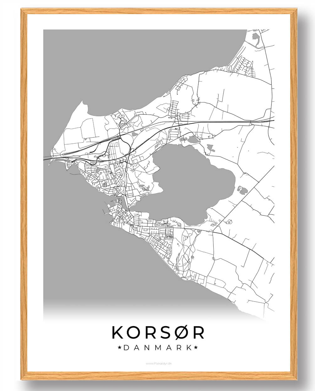 Hvid Korsør Plakat - Plakatdyr.dk Plakater
