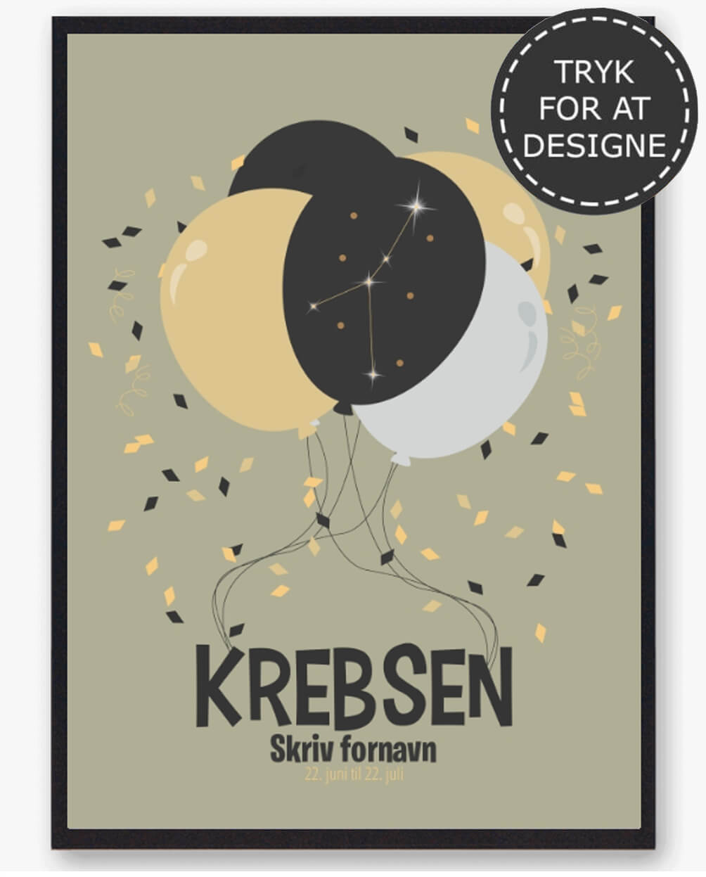 Stjernetegn Krebsen Personlig Plakat - Plakatdyr.dk Plakater