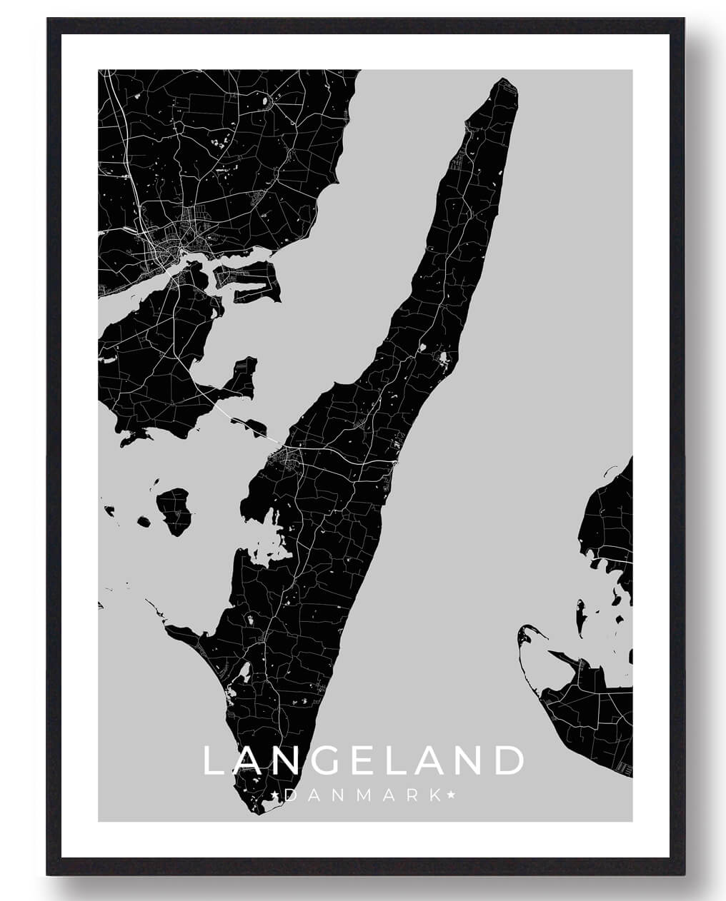Sort Langeland Plakat - Plakatdyr.dk Plakater