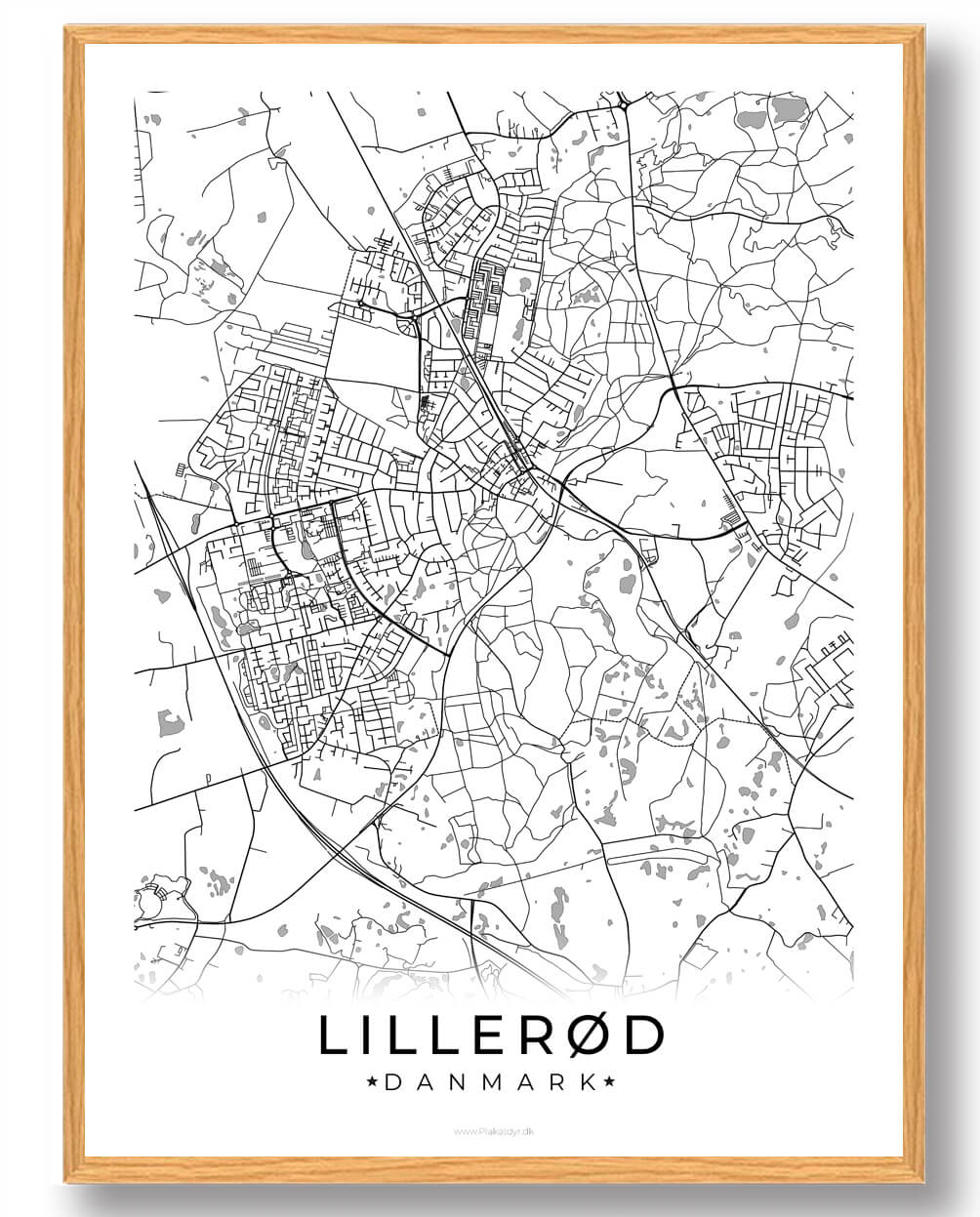 Hvid Lillerød Plakat - Plakatdyr.dk Plakater
