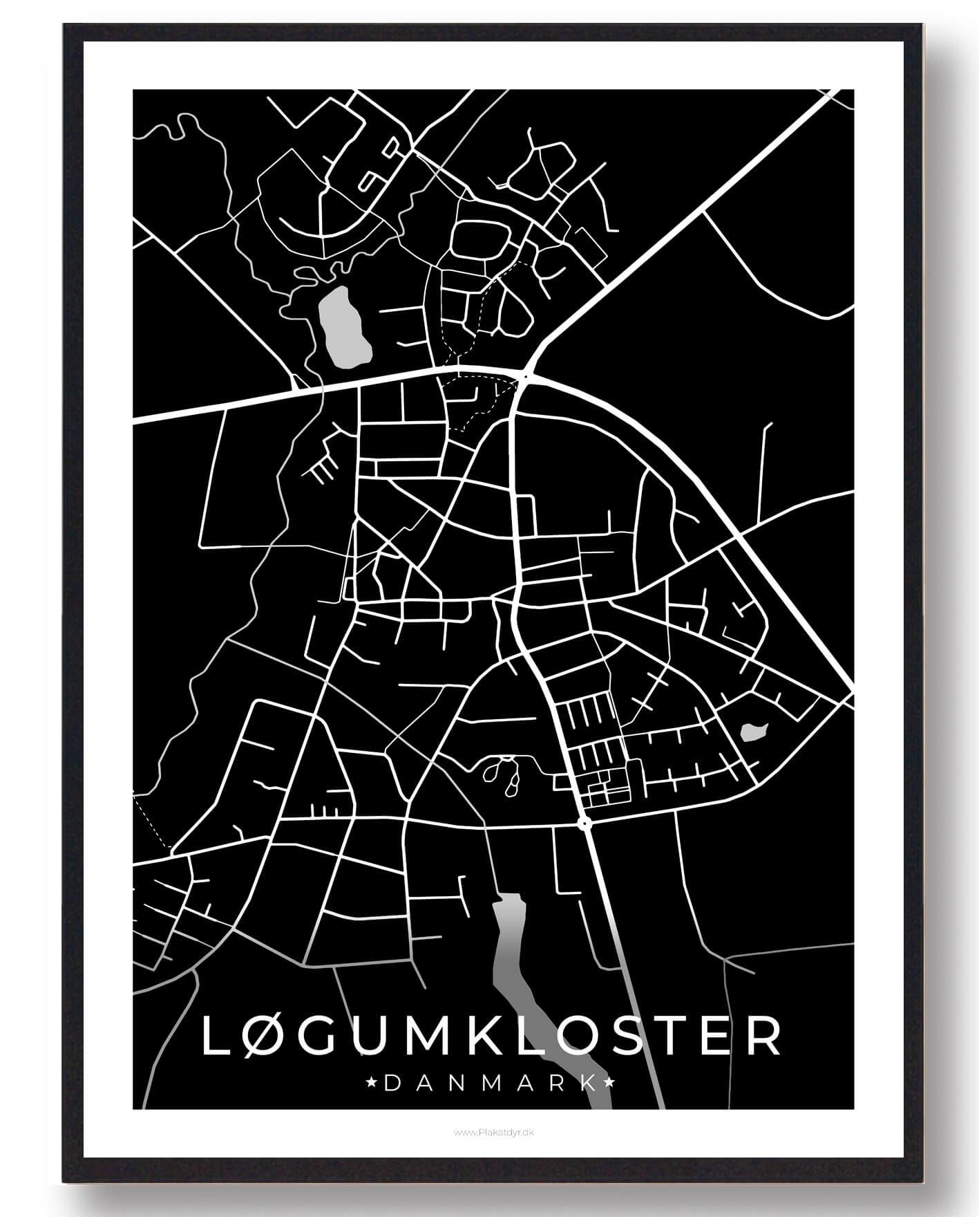 Sort Løgumkloster Plakat - Plakatdyr.dk Plakater