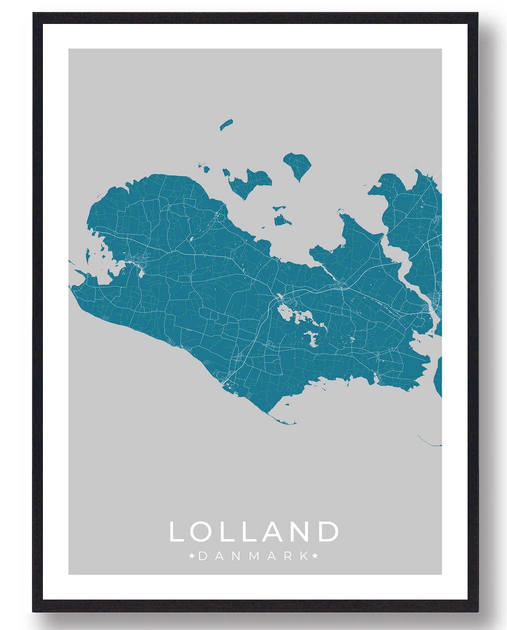 Blå Lolland Plakat - Plakatdyr.dk Plakater