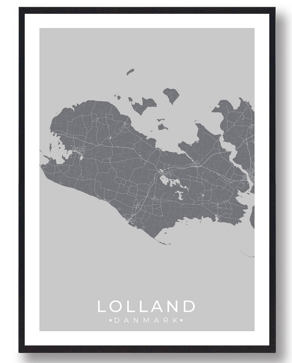 Lolland Plakat Grå - Plakatdyr.dk Plakater