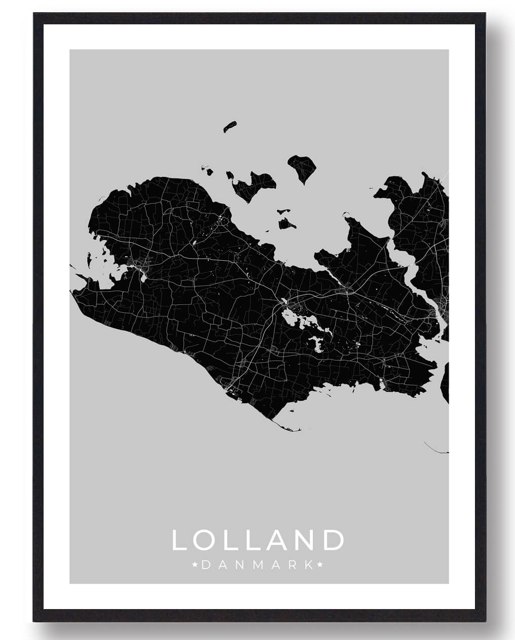 Sort Lolland Plakat - Plakatdyr.dk Plakater