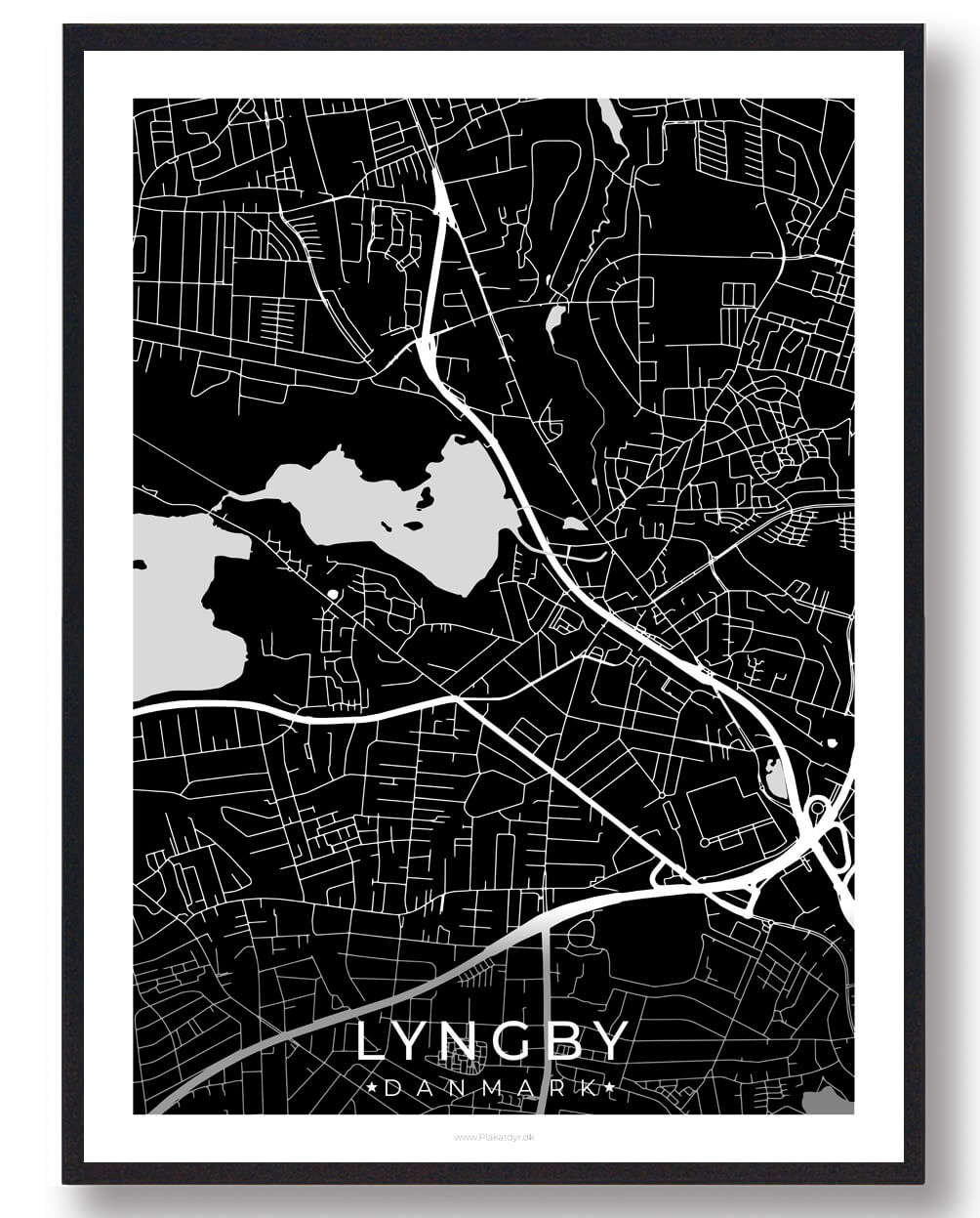 Sort Lyngby Plakat - Plakatdyr.dk Plakater