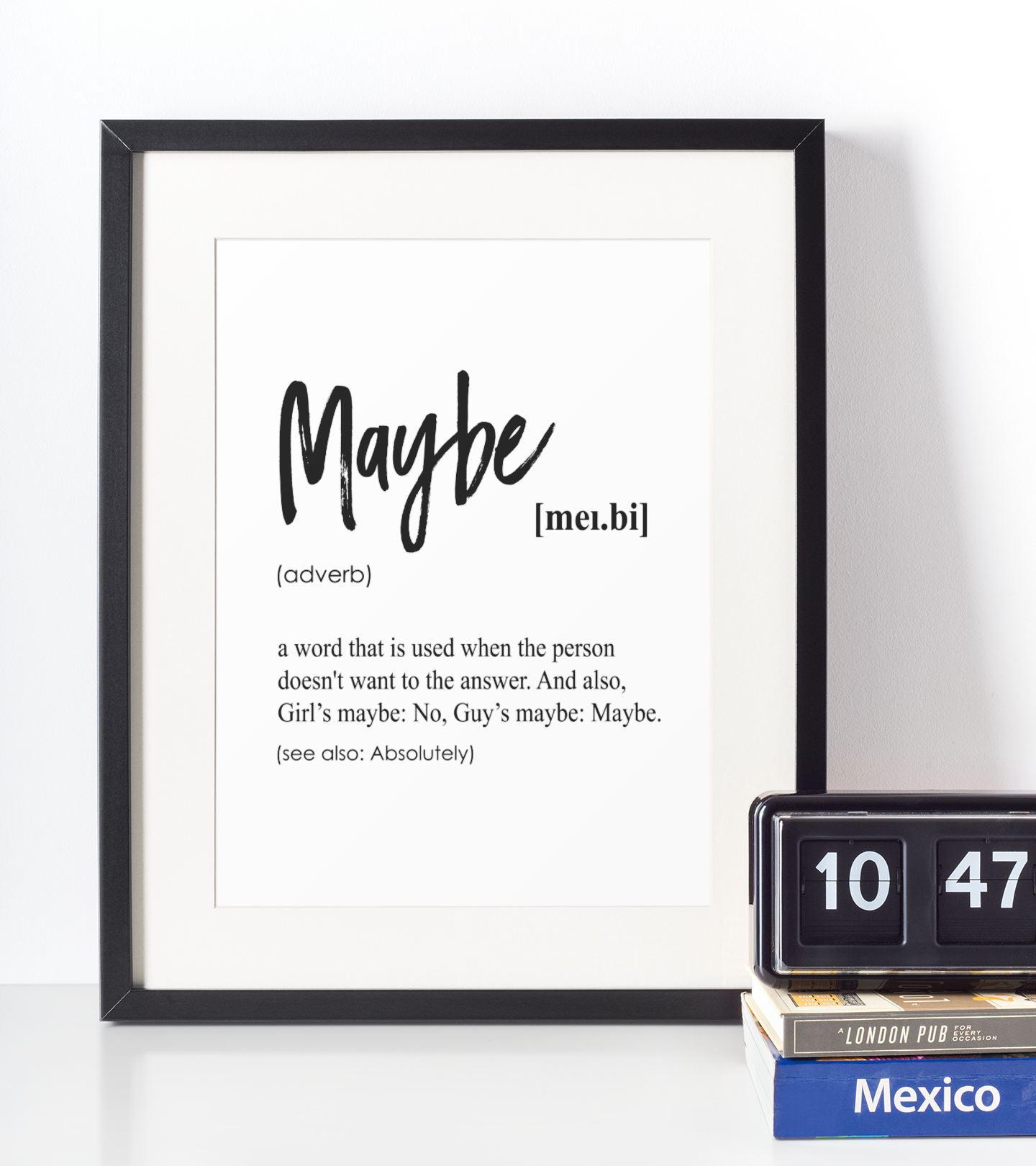 Maybe Definition Plakat - Just Karikatur Plakater