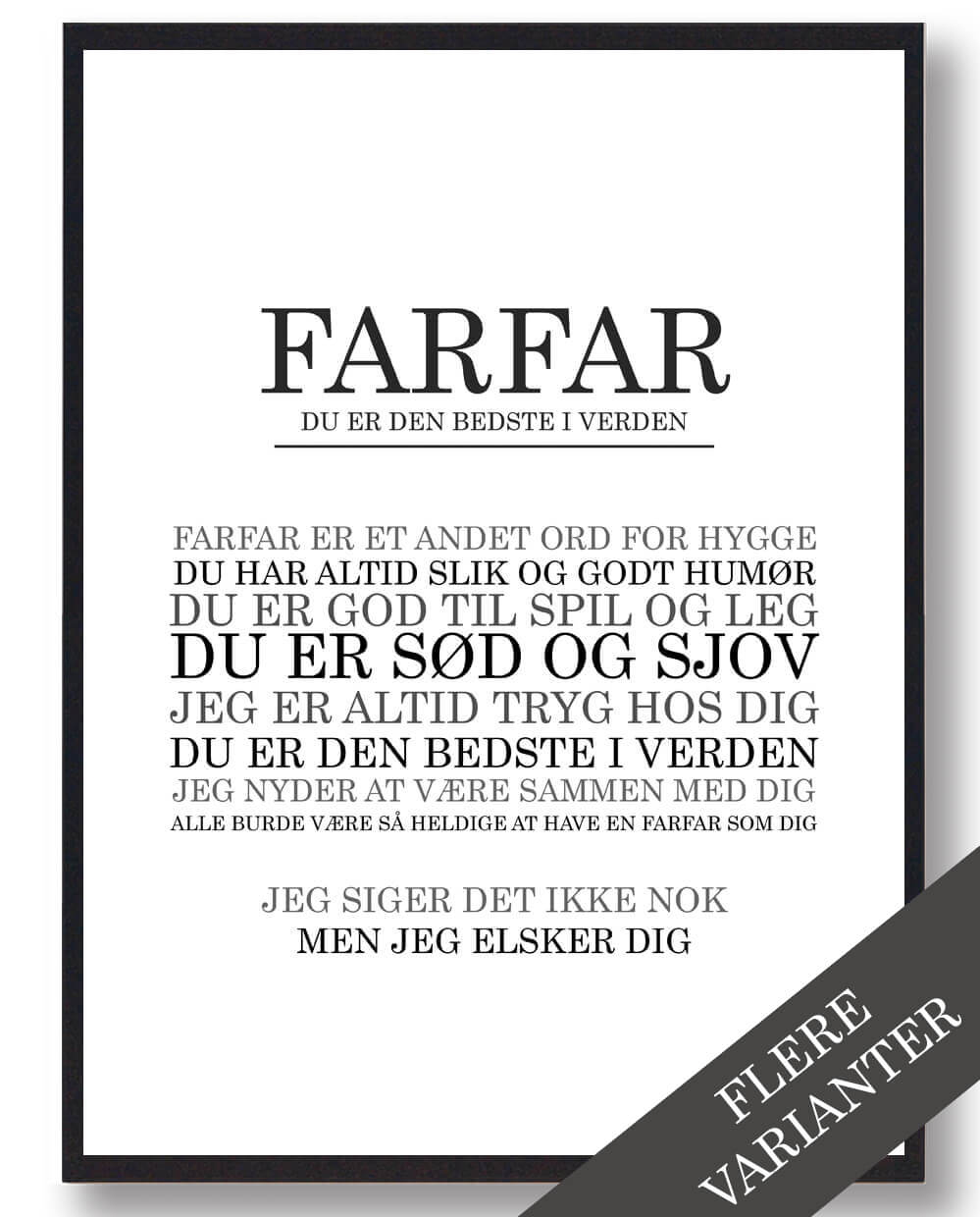 Farfar Den Bedste Plakat - Plakatdyr.dk Plakater