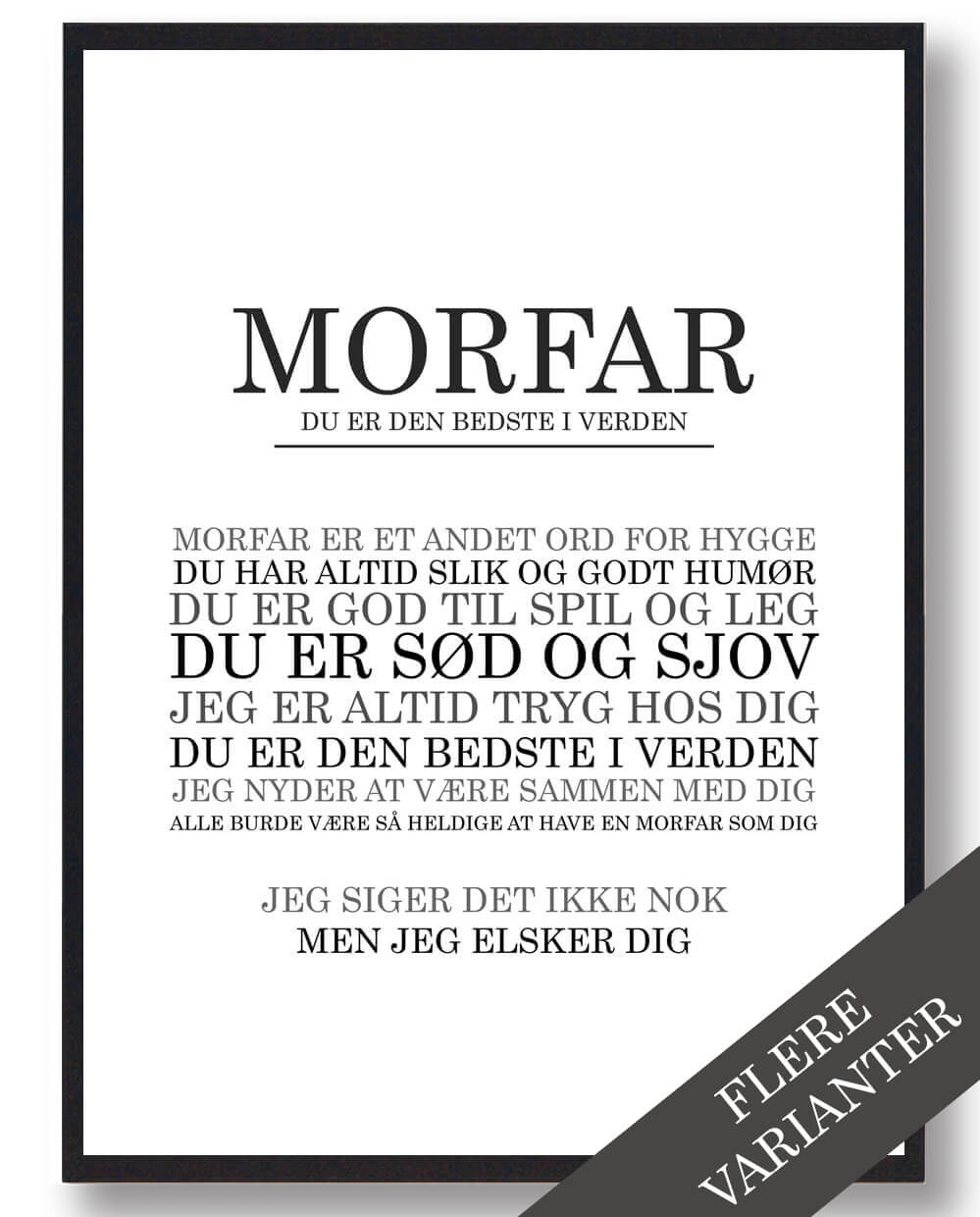Morfar Den Bedste Plakat - Plakatdyr.dk Plakater
