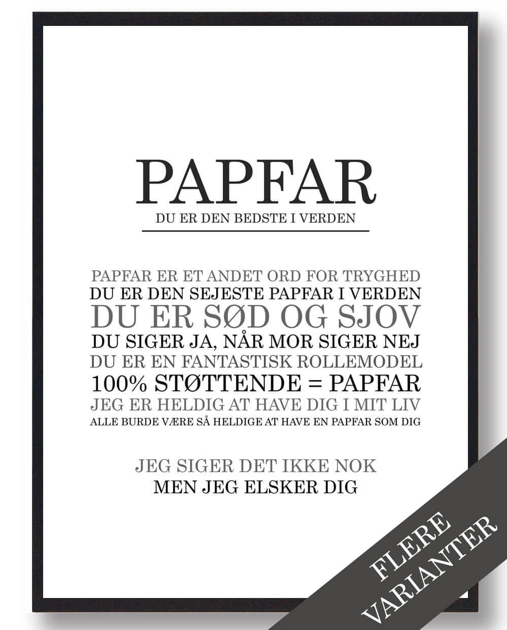 Papfar Den Bedste Plakat - Plakatdyr.dk Plakater