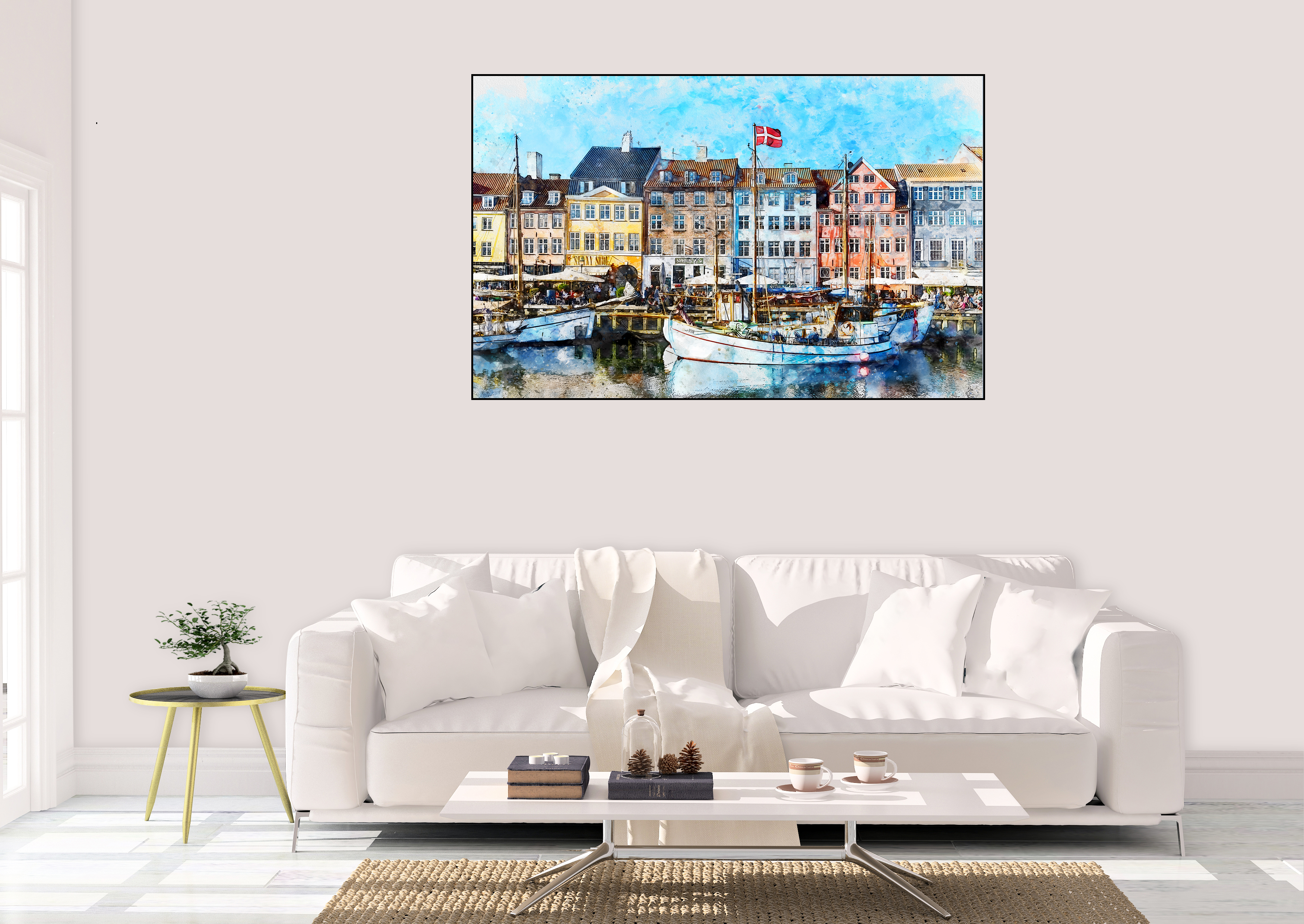 Nyhavn Maleri Plakat Lærred - Just Karikatur Plakater