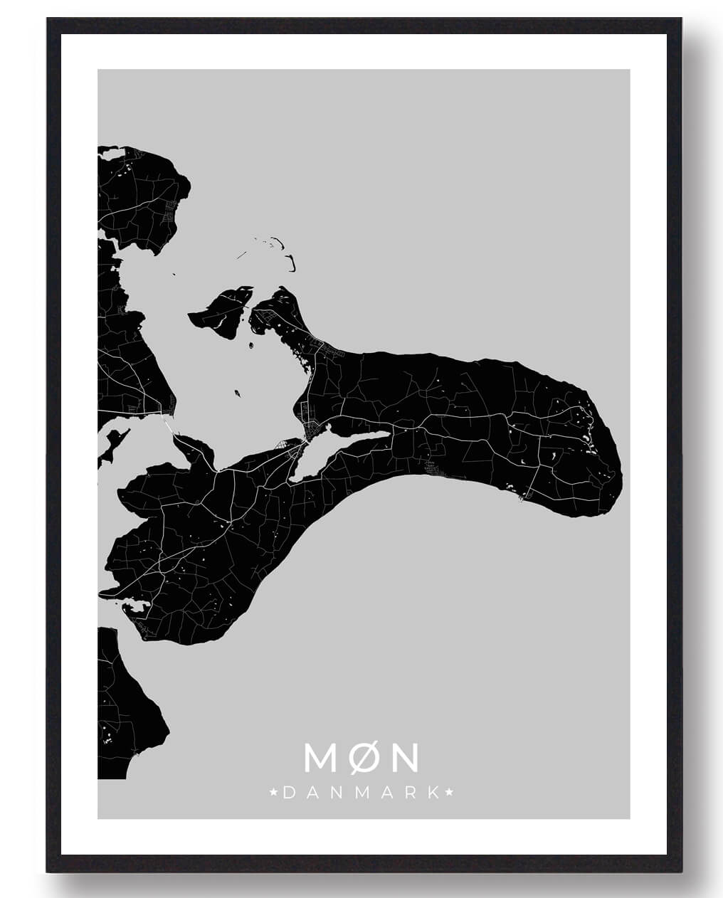 Sort Møn Plakat - Plakatdyr.dk Plakater