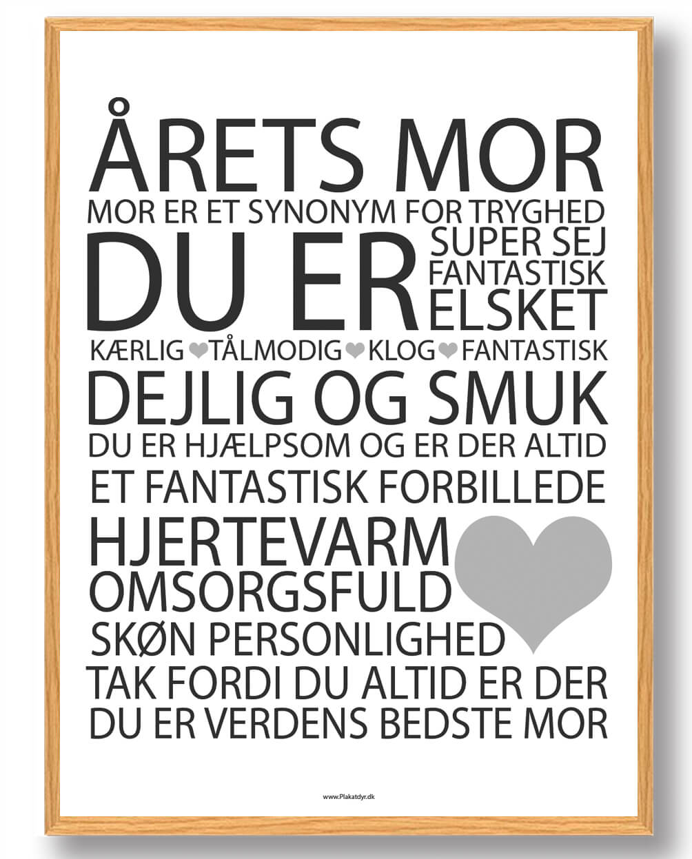 Hvid Årets Mor Plakat - Plakatdyr.dk Plakater