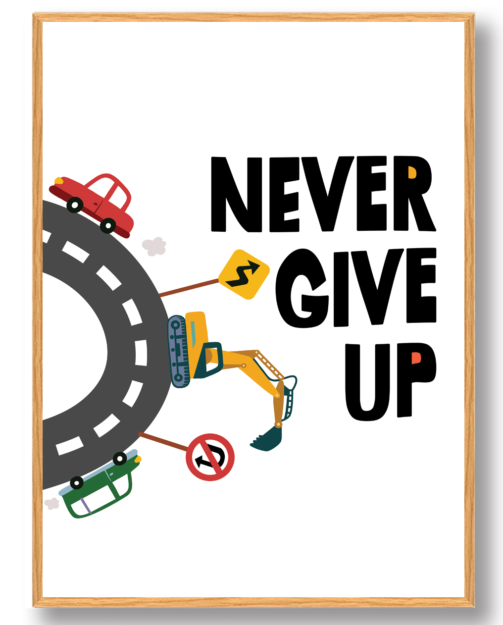 Never Give Plakat - Plakatdyr.dk Plakater