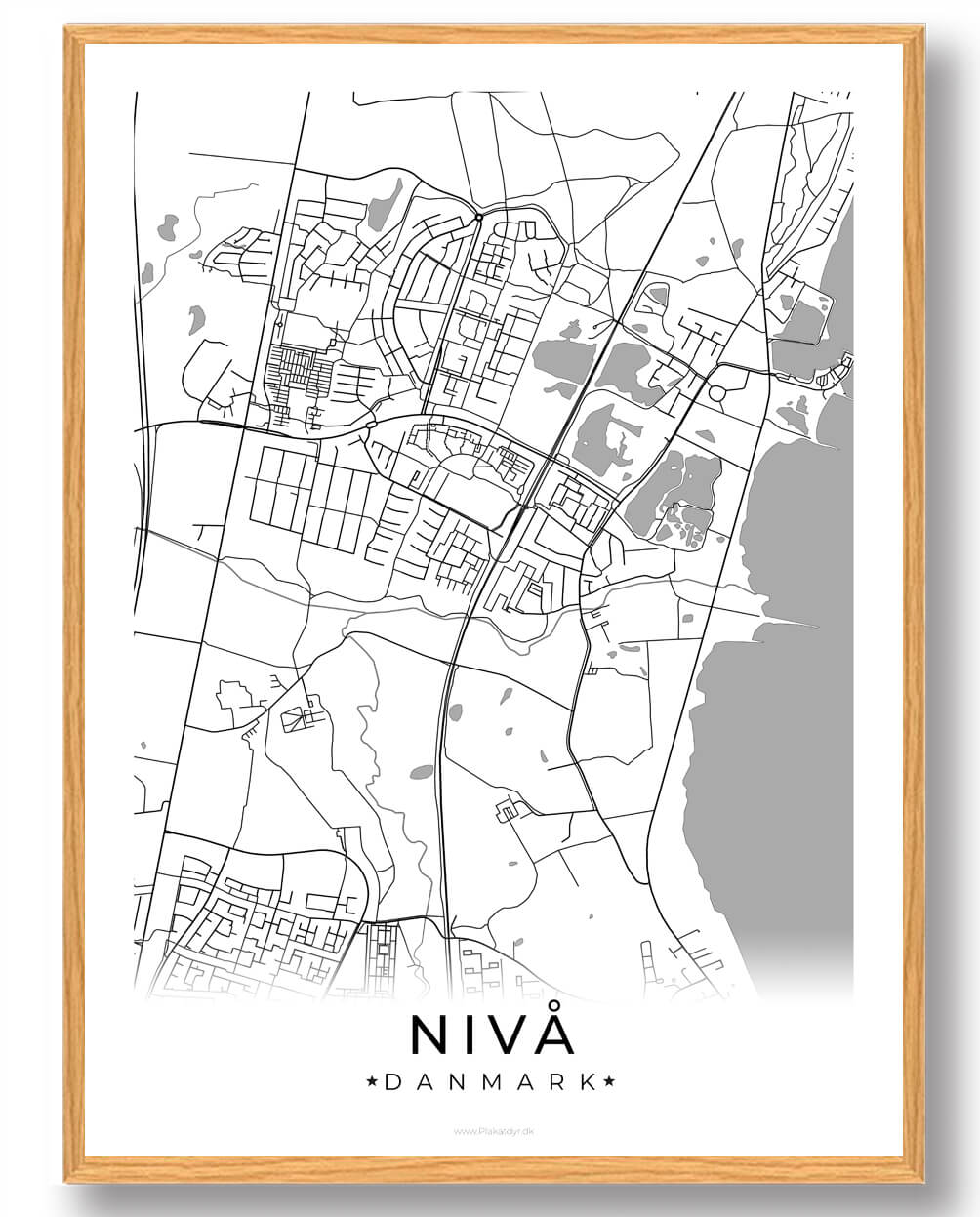 Hvid Nivå Plakat - Plakatdyr.dk Plakater