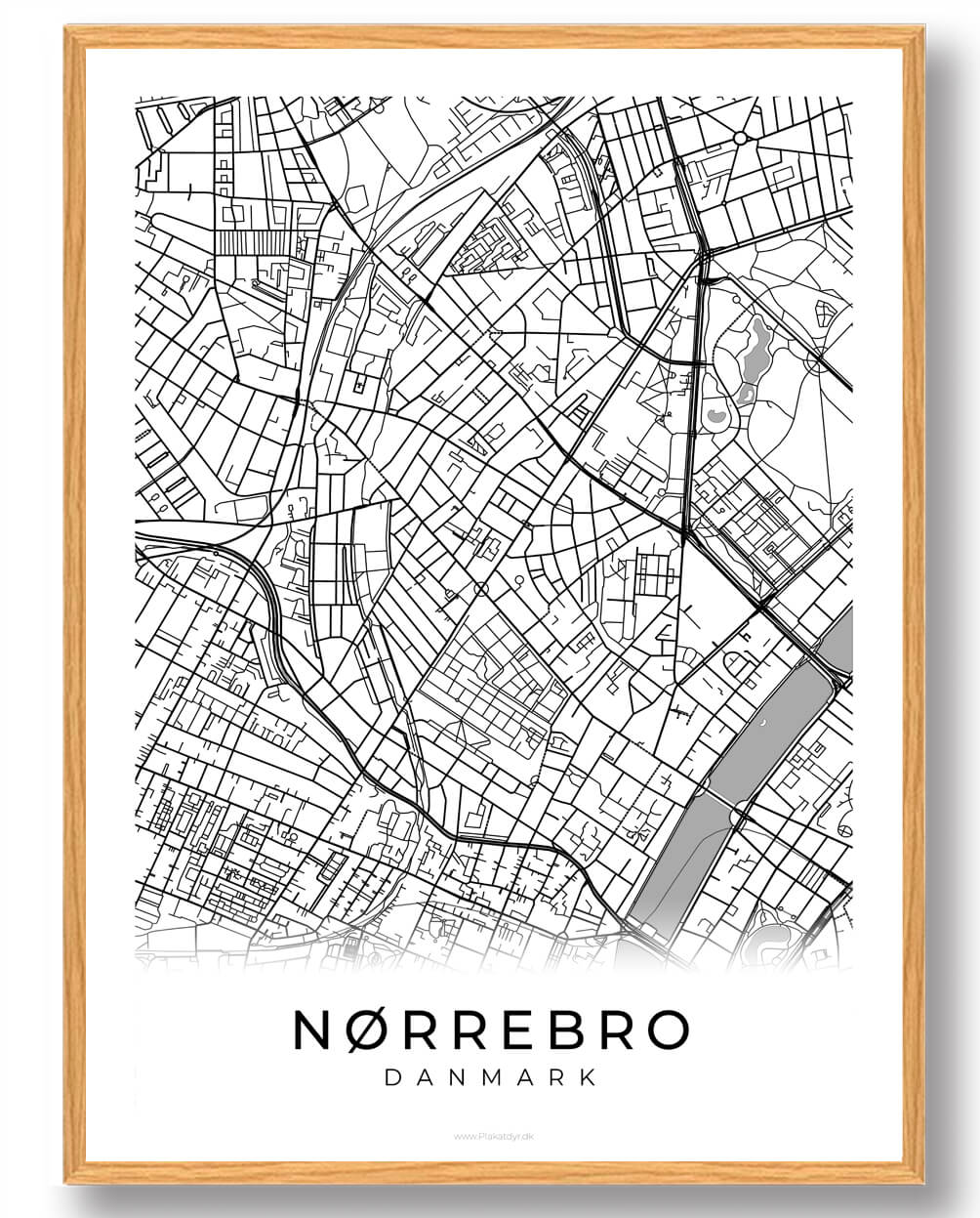 Hvid Nørrebro Plakat - Plakatdyr.dk Plakater