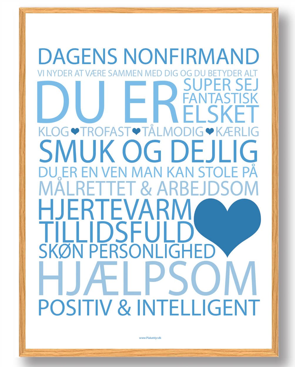 Blå Dagens Nonfirmand Plakat - Plakatdyr.dk Plakater