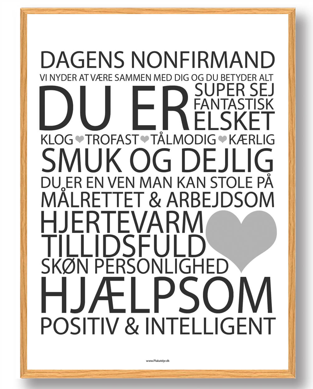 Sort Dagens Nonfirmand Plakat - Plakatdyr.dk Plakater