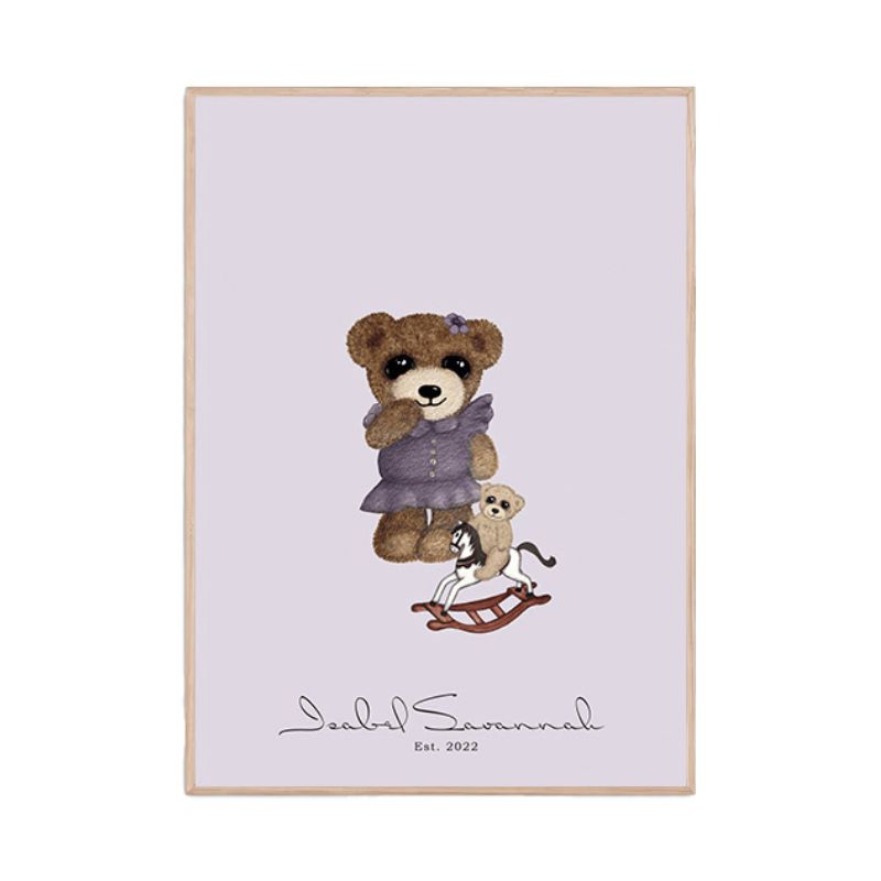 Nora Plakat Med Egetræsramme Størrelser - Isabel Savannah Plakater