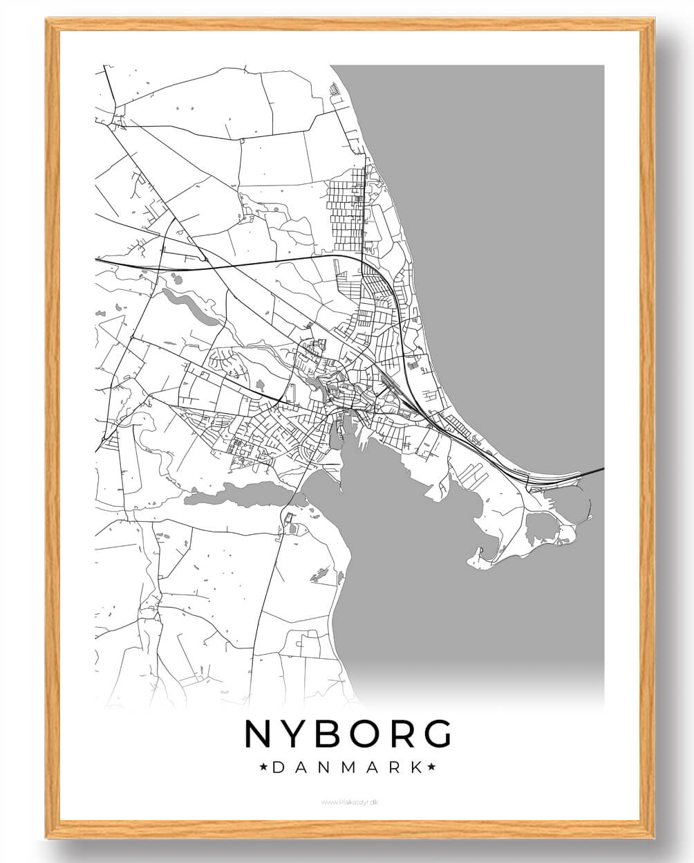 Hvid Nyborg Plakat - Plakatdyr.dk Plakater