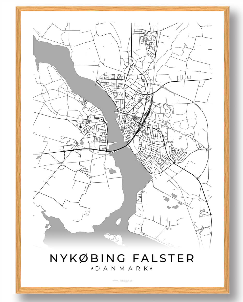 Hvid Nykøbing Falster Plakat - Plakatdyr.dk Plakater