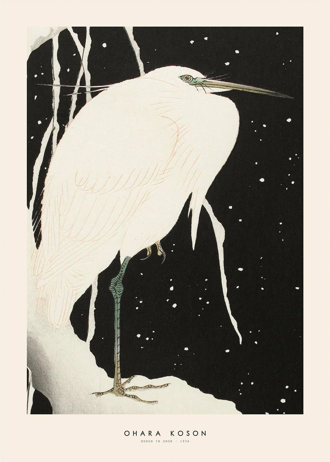 Rosa Heron Snow Ohara Koson - Ohara Koson Plakater
