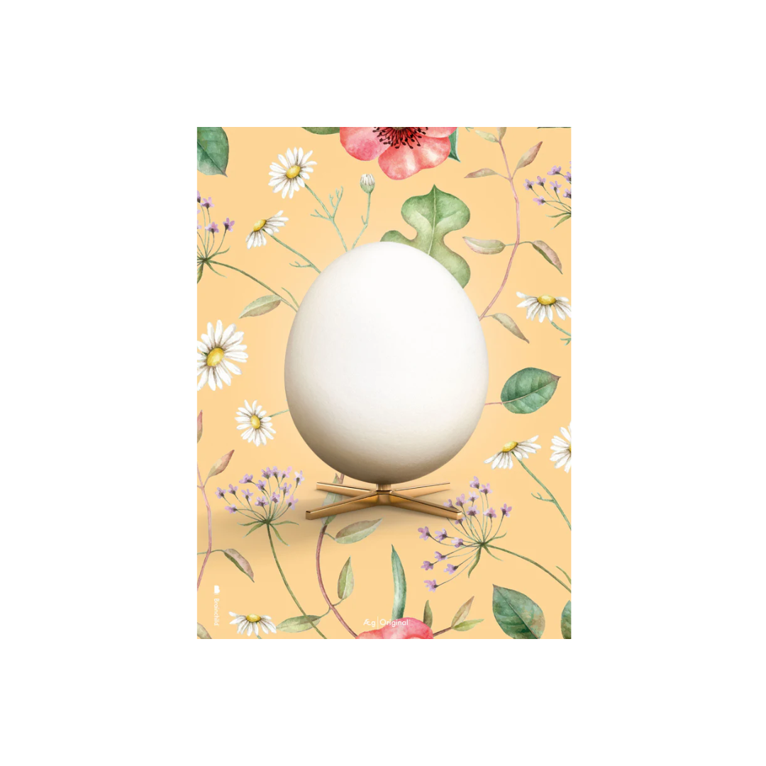 Plakat Med Ægget Gul Flora 30x40 - Brainchild Plakater  - 5713713200831