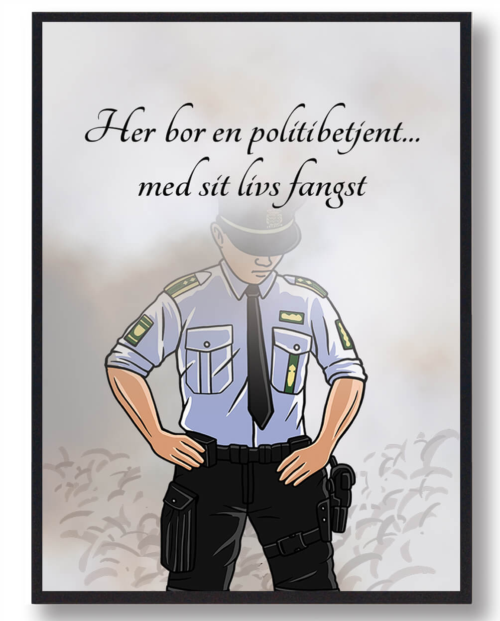 Her Bor Politibetjent Plakat Mand - Plakatdyr.dk Plakater