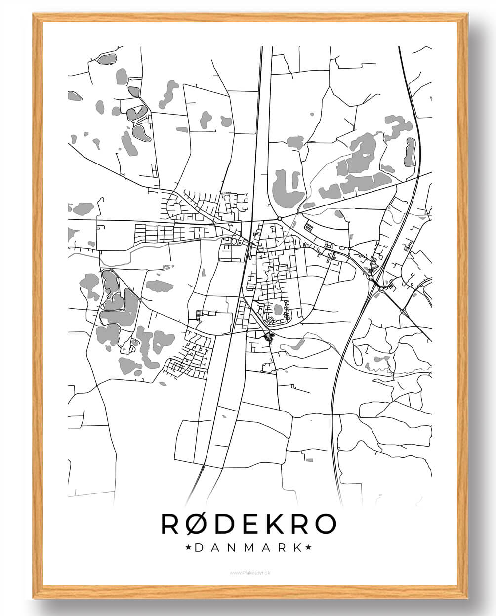Hvid Rødekro Plakat - Plakatdyr.dk Plakater