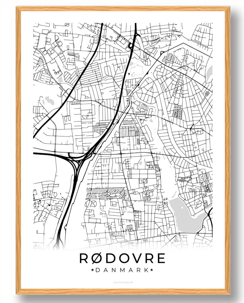 Hvid Rødovre Plakat - Plakatdyr.dk Plakater