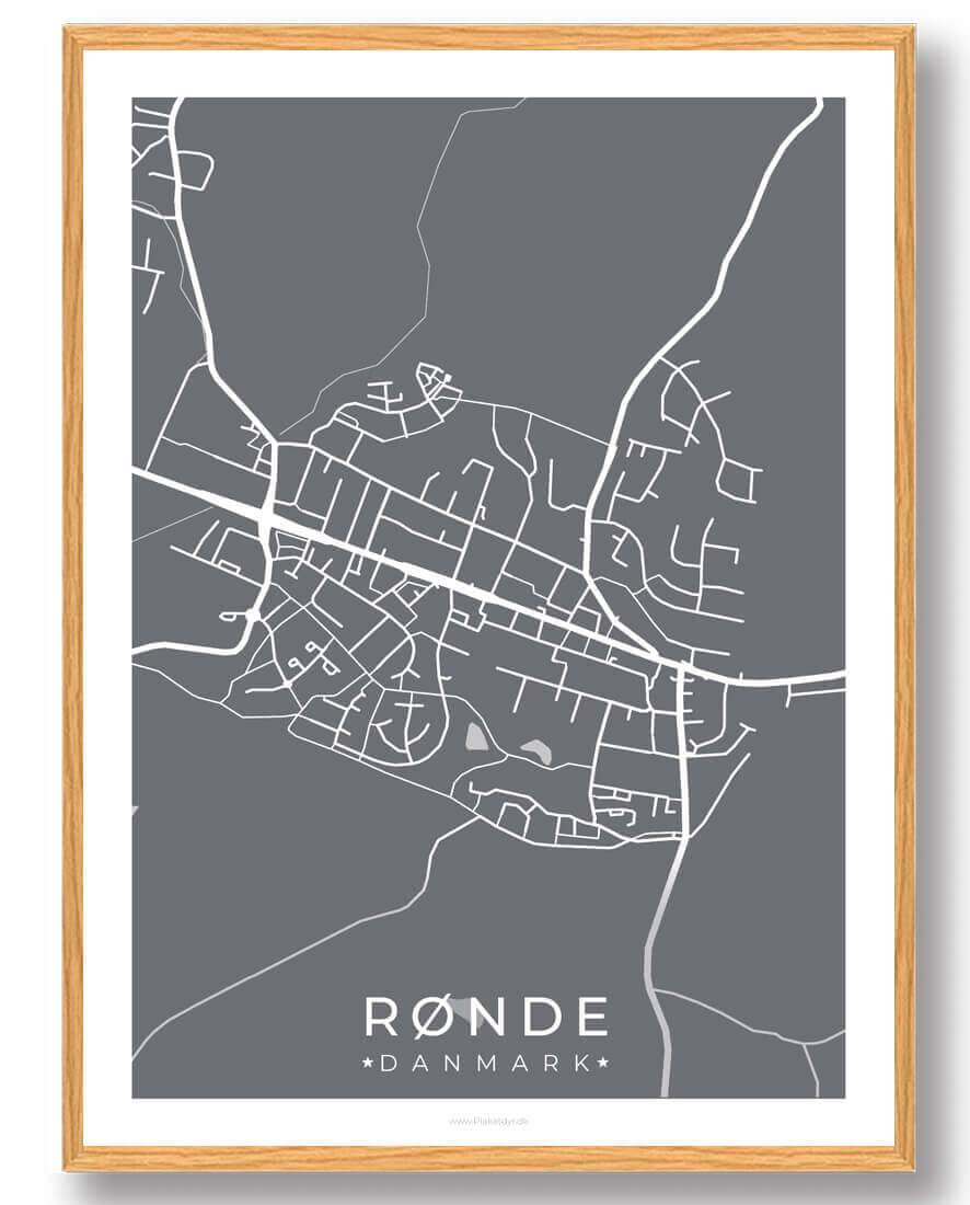 Rønde Plakat Grå - Plakatdyr.dk Plakater