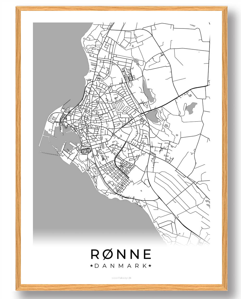 Hvid Rønne Plakat - Plakatdyr.dk Plakater