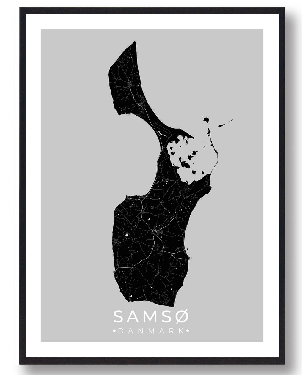 Sort Samsø Plakat - Plakatdyr.dk Plakater