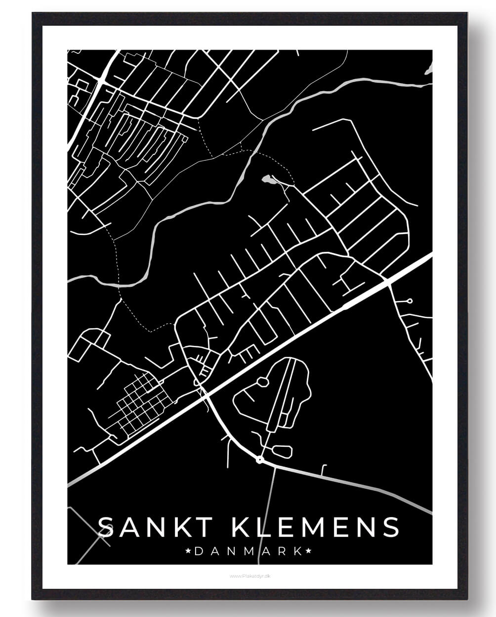 Sort Sankt Klemens Plakat - Plakatdyr.dk Plakater