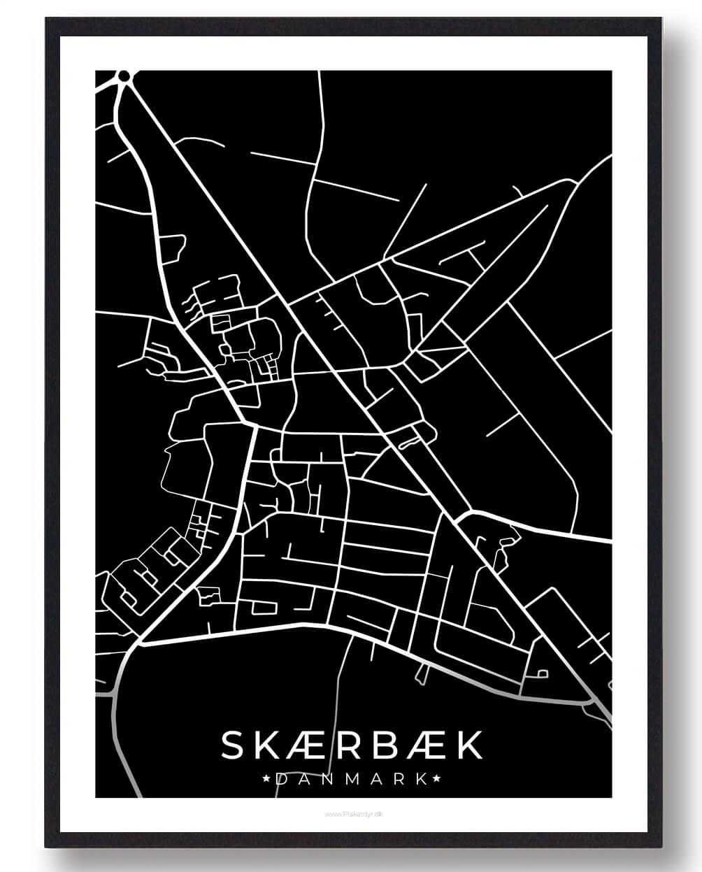 Sort Skærbæk Plakat - Plakatdyr.dk Plakater