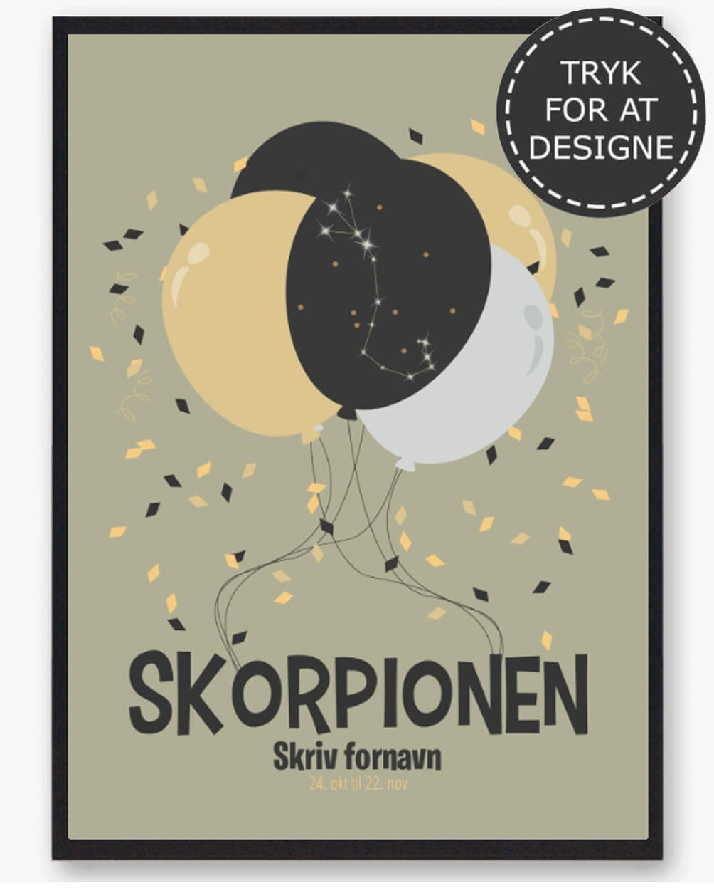 Stjernetegn Skorpionen Personlig Plakat - Plakatdyr.dk Plakater