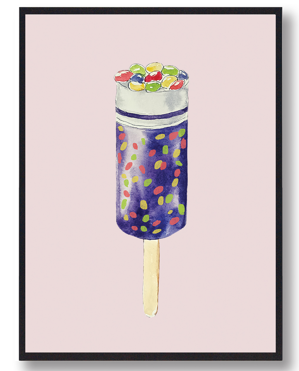 Lyserød Smarties Håndtegnet Plakat - Plakatdyr.dk Plakater