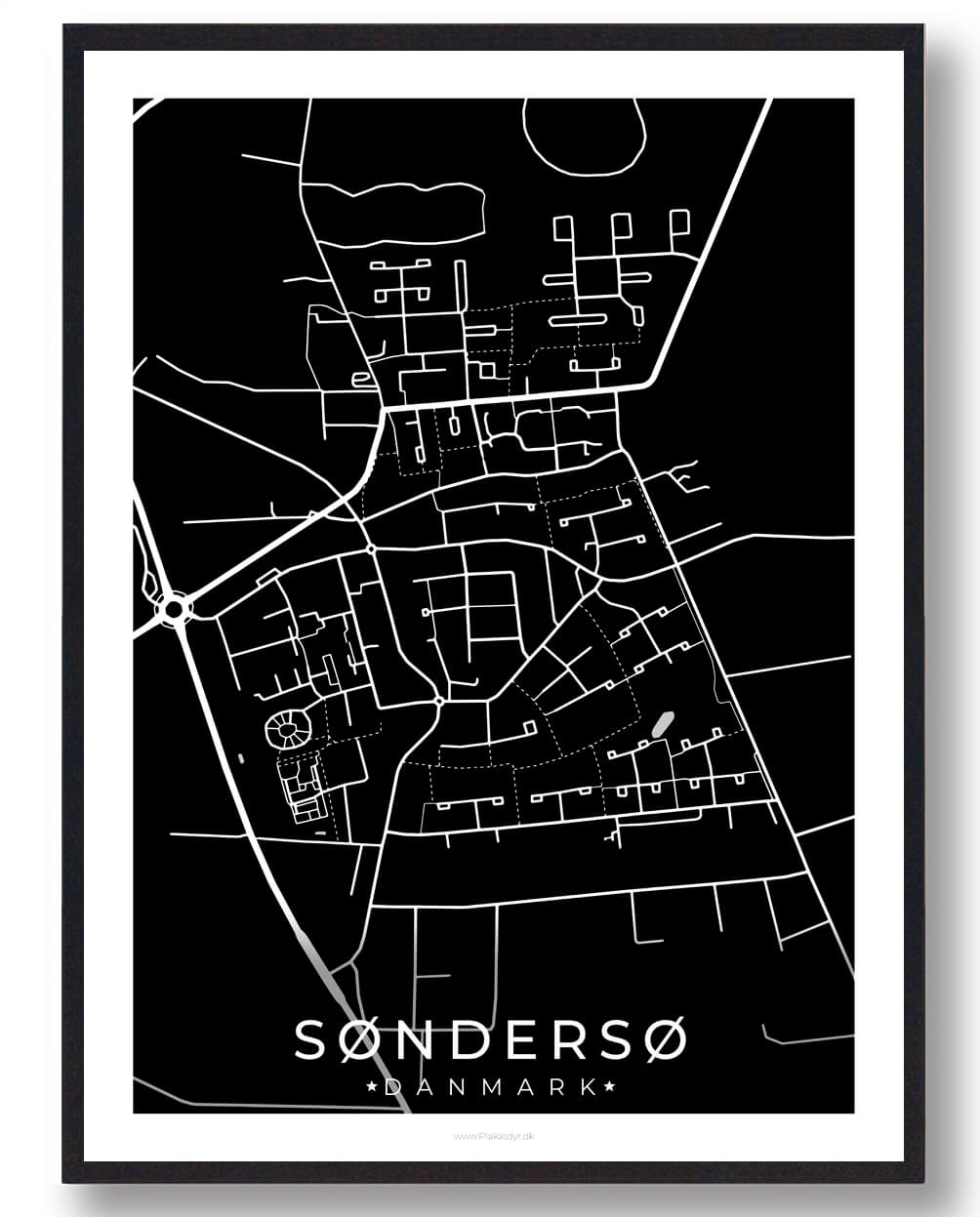 Sort Søndersø Plakat - Plakatdyr.dk Plakater