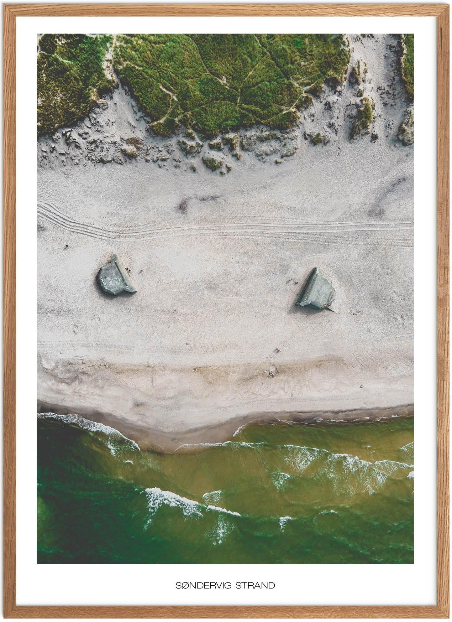 Plakat Søndervig Strand Bunker Naturplakat Plakater Vestjylland Plakat Plakatsnedkeren Drone Plakater - Plakatsnedkeren Plakater