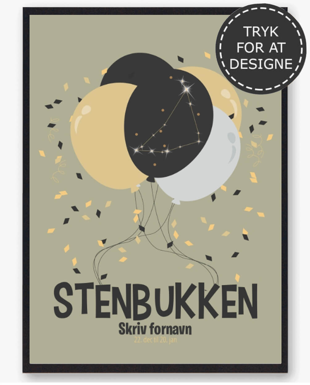 Stjernetegn Stenbukken Personlig Plakat - Plakatdyr.dk Plakater