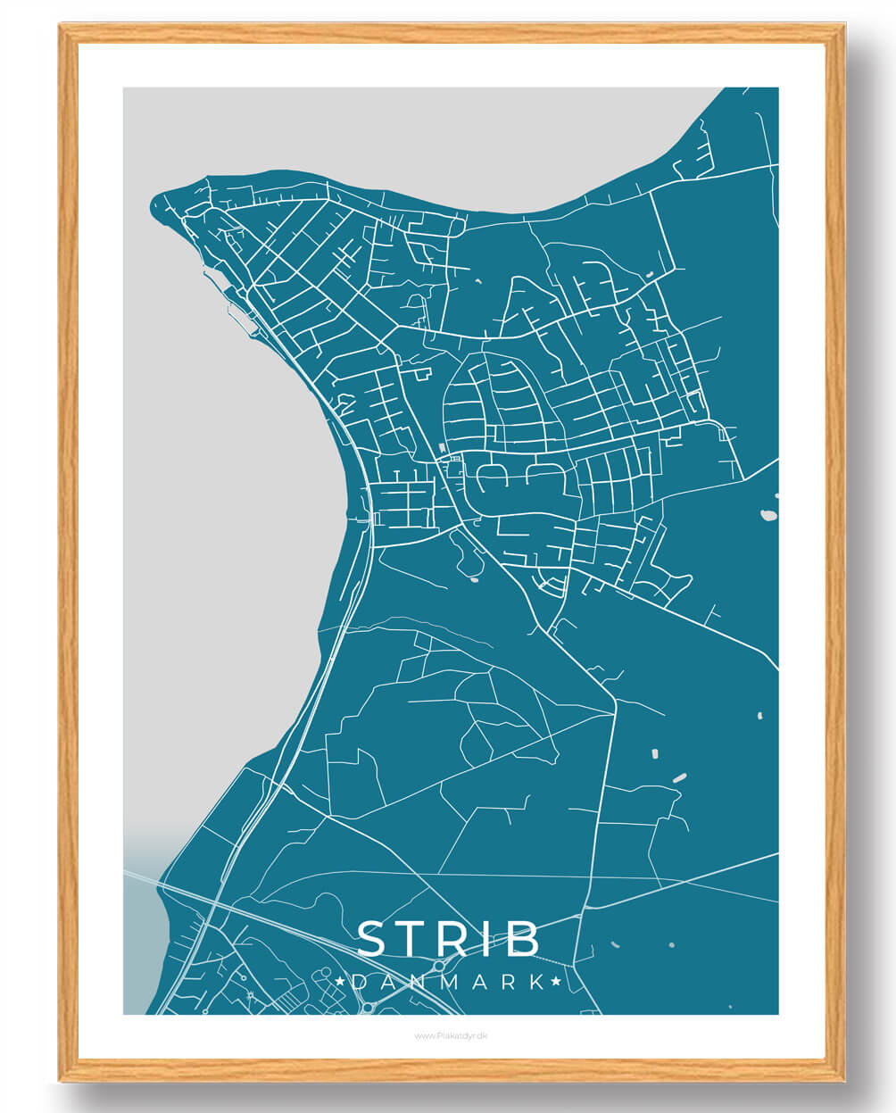 Blå Strib Plakat - Plakatdyr.dk Plakater