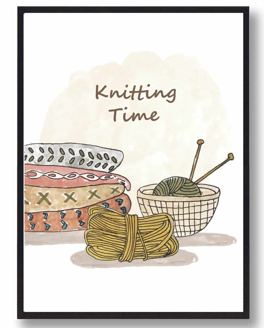 Knitting Time Strikkeplakat - Plakatdyr.dk Plakater