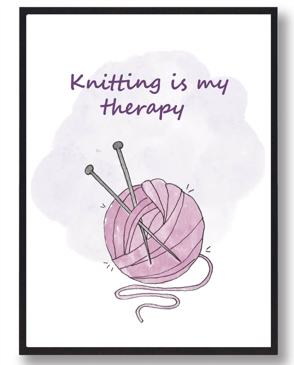 Knitting Therapy Strikkeplakat - Plakatdyr.dk Plakater