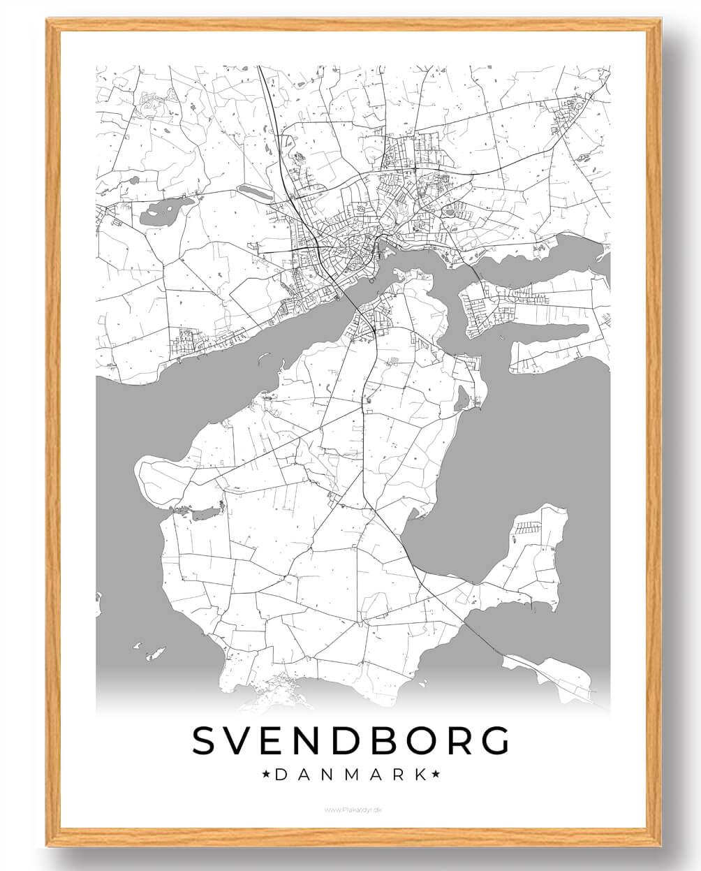 Hvid Svendborg Plakat - Plakatdyr.dk Plakater
